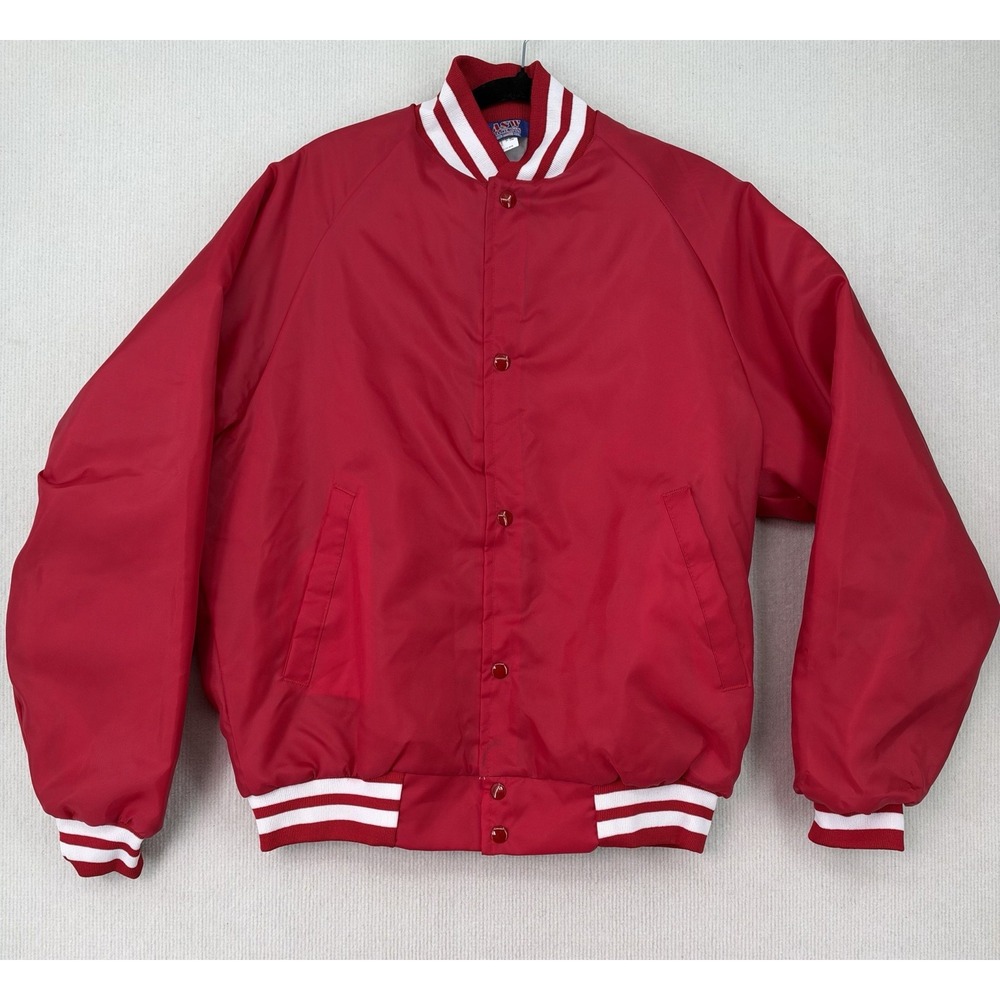 Vintage ASW Jackets Mens M Red Varsity Bomber Jacket Made USA NWOT Deadstock